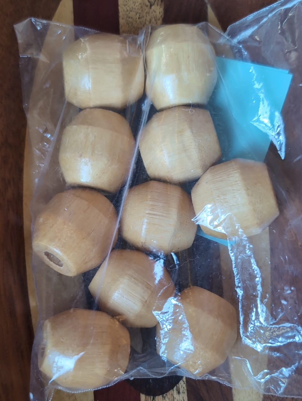 Vintage 1970s Hand-Drilled Wooden Beads - Large 41mm Barrel Oval Shape
